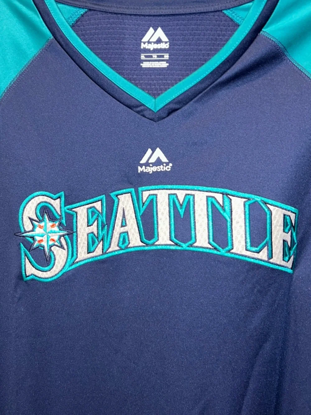 ⚾️🏟️ Seattle Mariners V-Neck MLB Baseball Polyester Shirt 🏟️⚾️